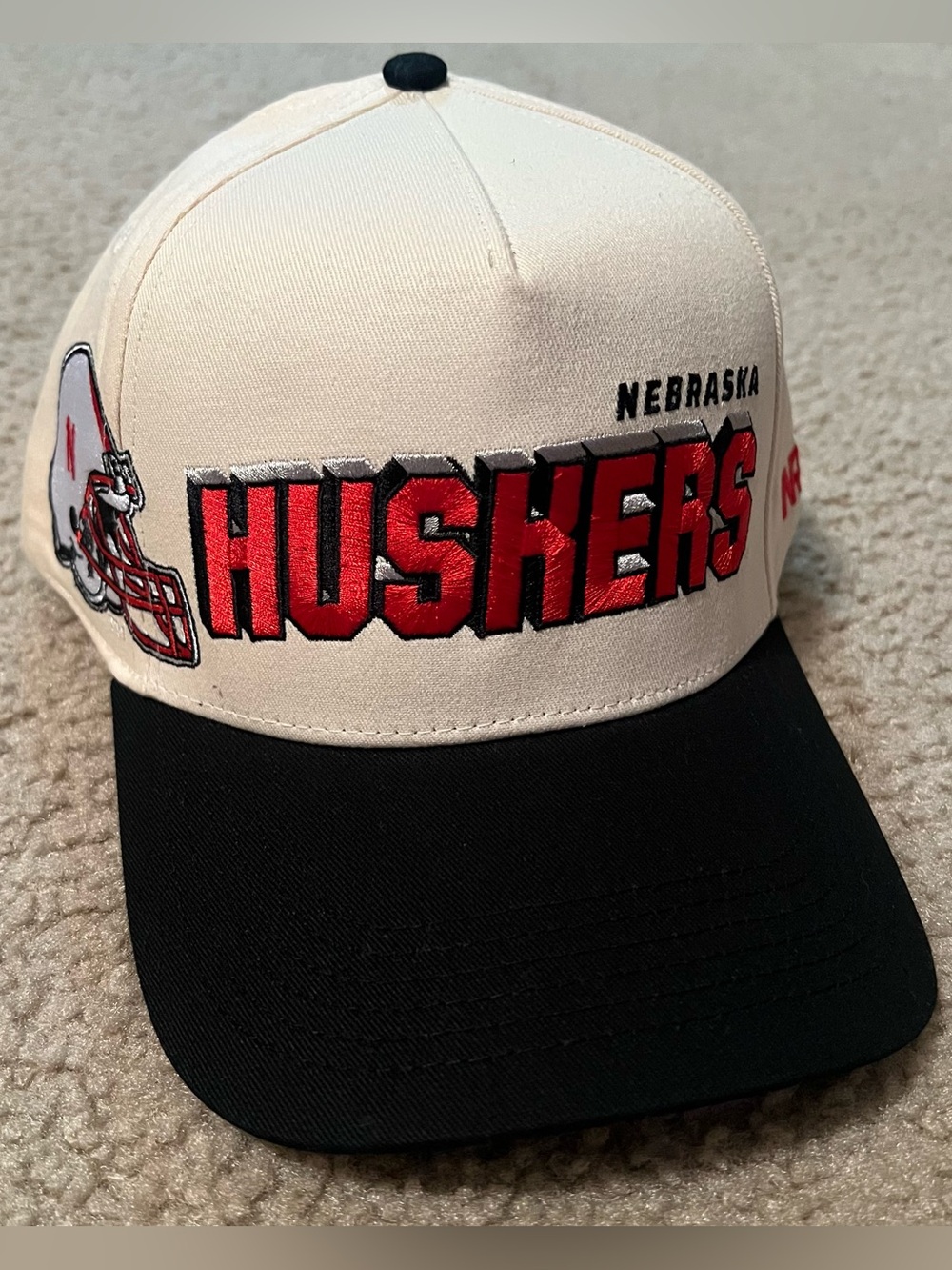 Nebraska Huskers football helmet snapback hat
